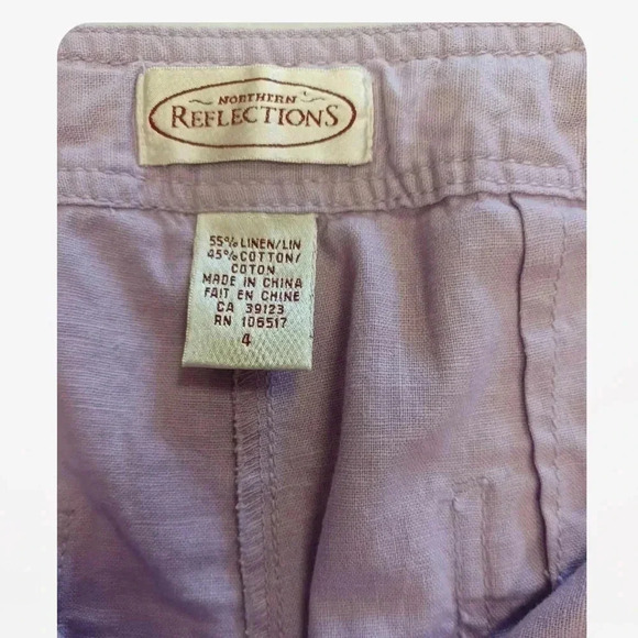 Northern Reflections Linen Blend Lilac  Capri Pants Size 4 - Picture 8 of 10